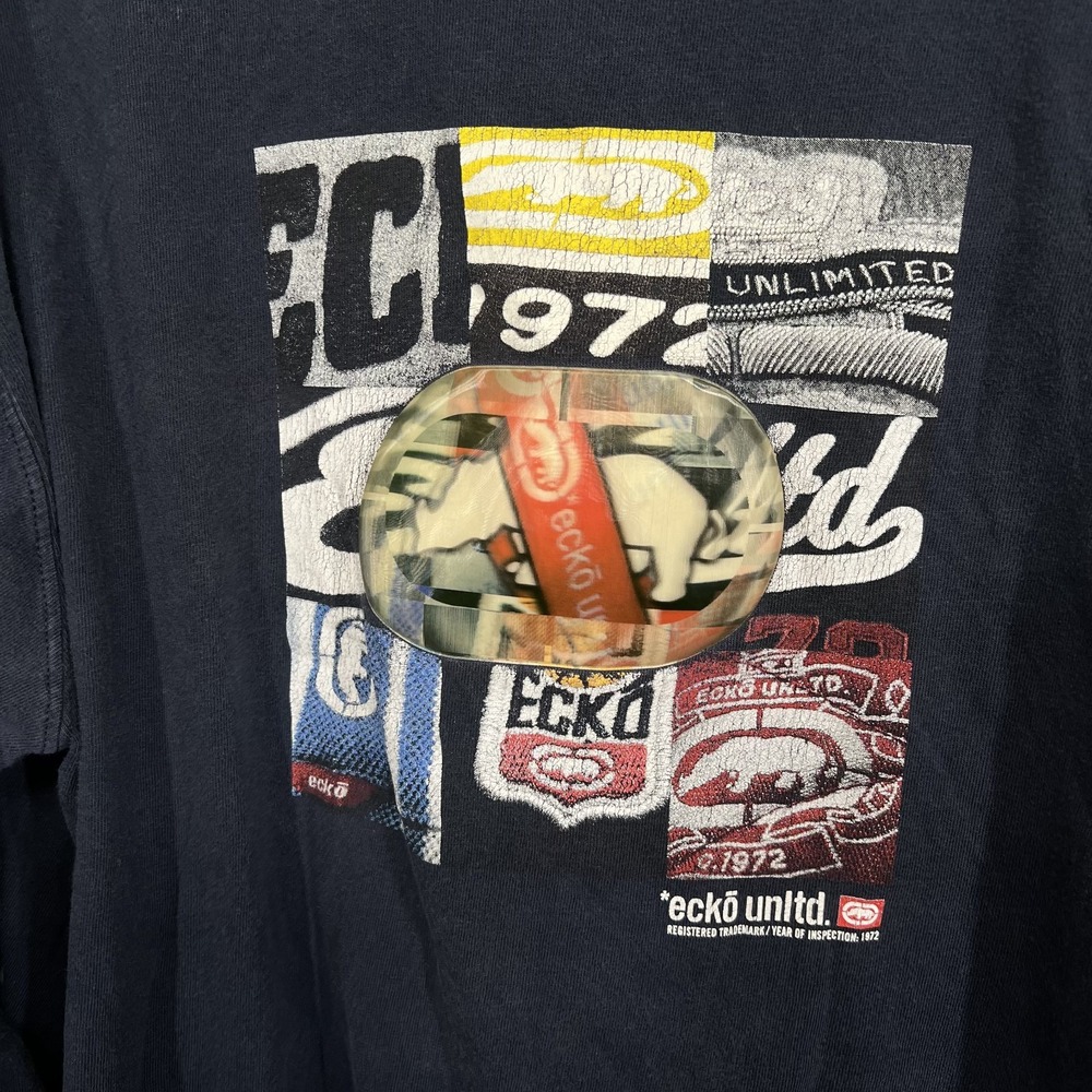 Vintage Ecko Unltd. Shirt Mens L Holographic Skater Grunge Wide Hip Hop Graffiti - Picture 4 of 12